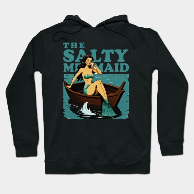 the salty mermaid - retro Hoodie by Cybord Design